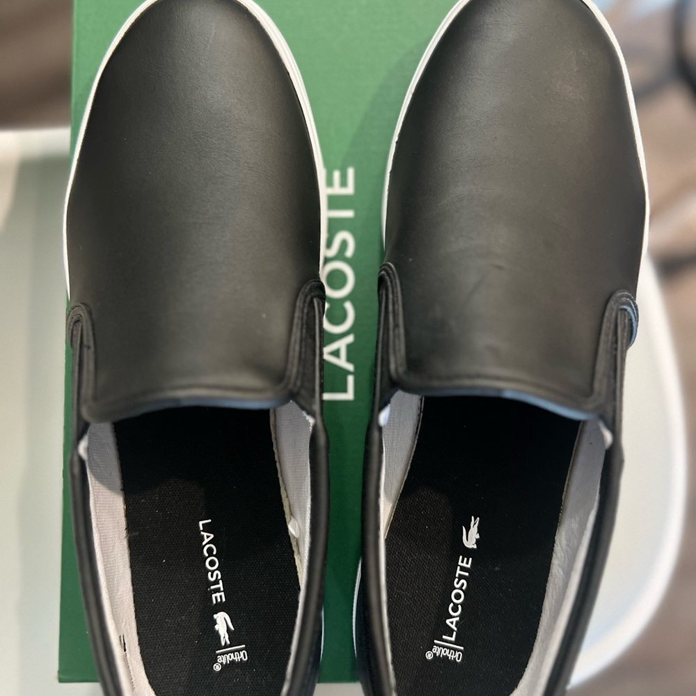 Lacoste Black Casual Slip-Ons